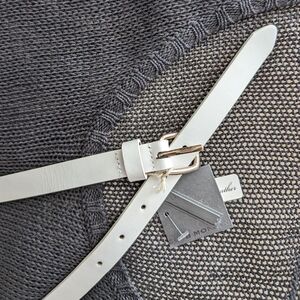 CLUB MONACO Genuine Leather White Belt S